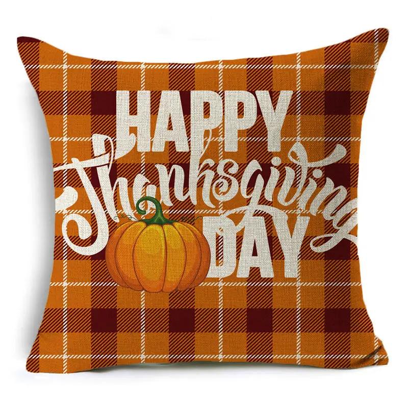 Thanksgiving Pillowcase Hello Autumn Sofa Car Pumpkin Cushion Cover Home Decoration 45*45