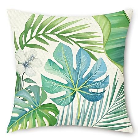 1/4pcs Tropical Palm Leaf Throw Pillow Covers Watercolor Jungle Botanical Cushion Cases for Home Patio Decor Cushion Cover