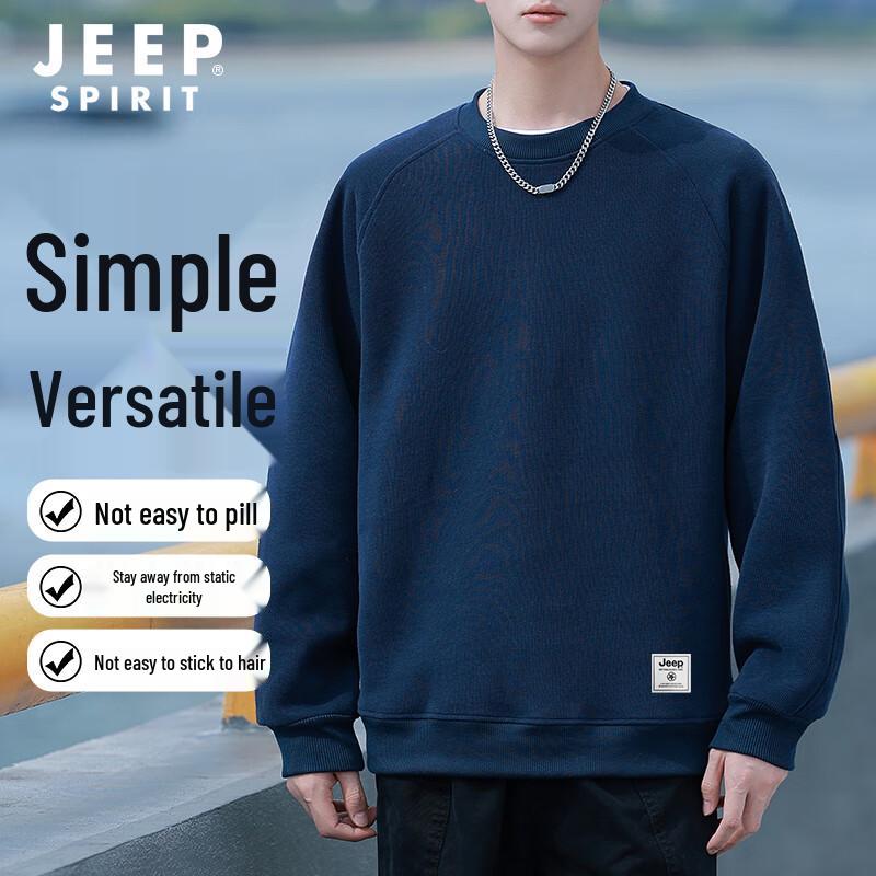 

JEEP SPIRIT Men s Loose Fit Round Neck Pullover Sweatshirt XL
