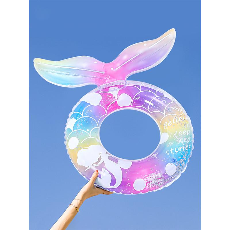 2024 Neuer Cartoon Meerjungfrau Schwimmring Erwachsener Aufblasbarer PVC Achsel Schwimmring Großhandel
