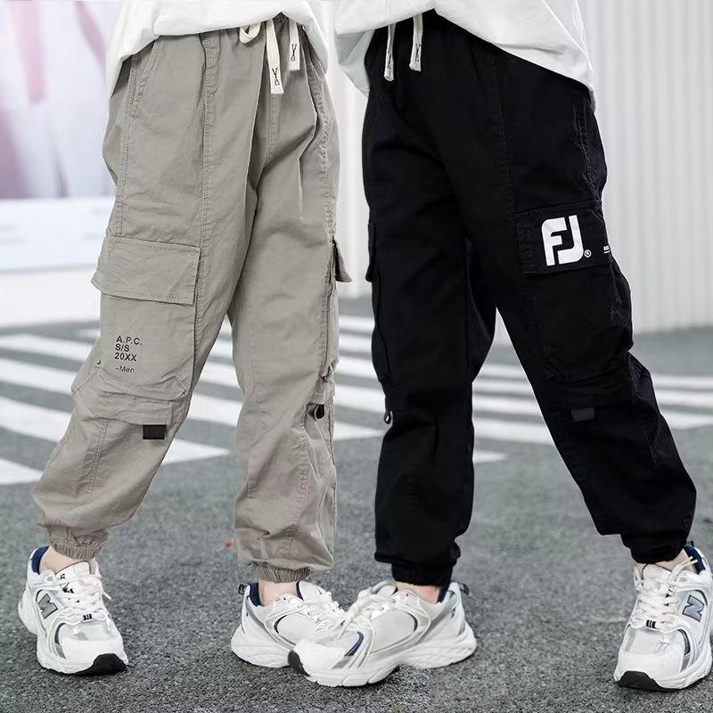 Frühling Herbst Junge Lässige Cargohosen Briefdruck Locker Sport Hosen Für 5 6 8 10 12 14 Jahre Teenager Jungen Baumwollhosen