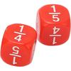Fraction Dice, 20Pcs Multi Faceted Math Fraction Dices Fraction Dice Class Set Table Game Accessories for Kids Math Practice (Red)