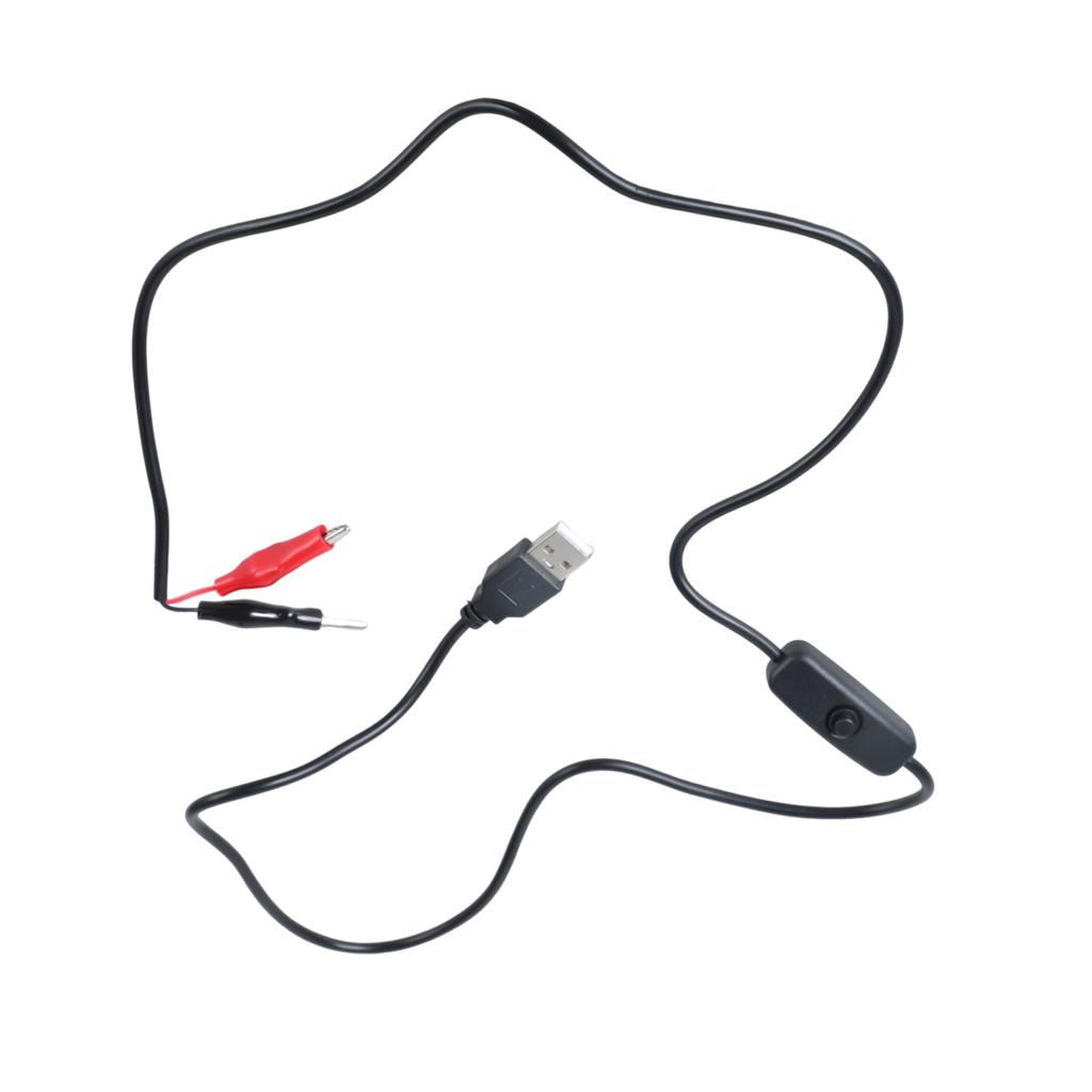 Alligator Clip To USB Male Test Cord 100cm Length Jumper Wire Power Adapter Cable for 5V LED Light Fan Router Toy