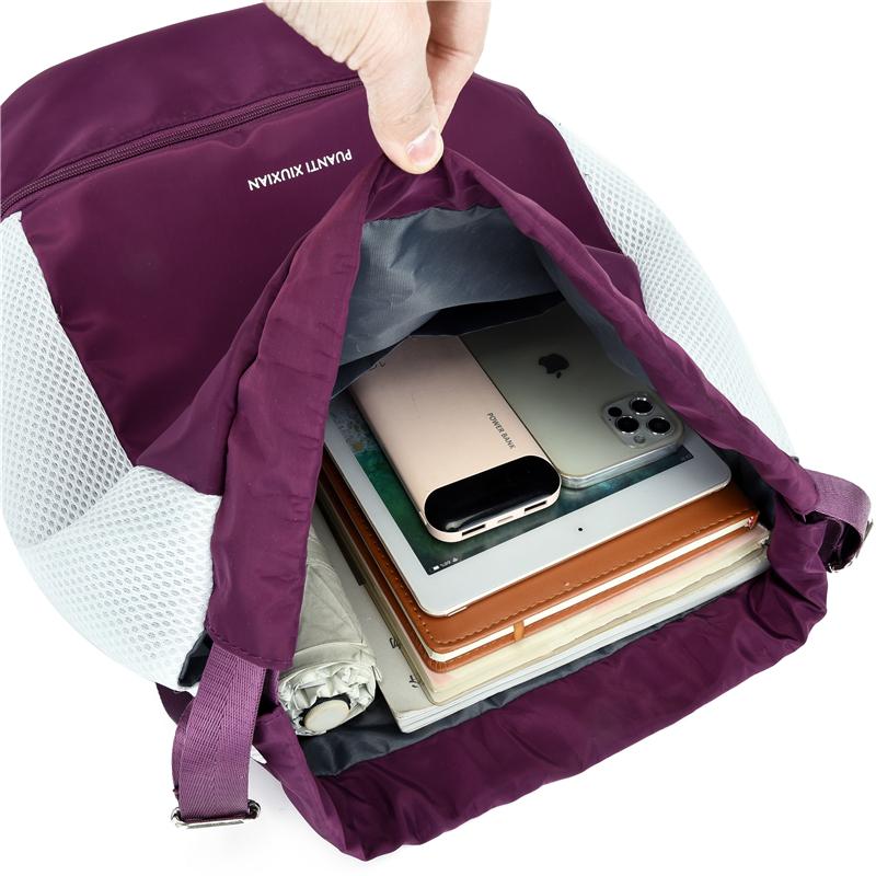 Lightweight Durable Oxford Drawstring Backpack Casual Fitness Gym Bag with Shoes Compartment Fashionable School Sports Bag