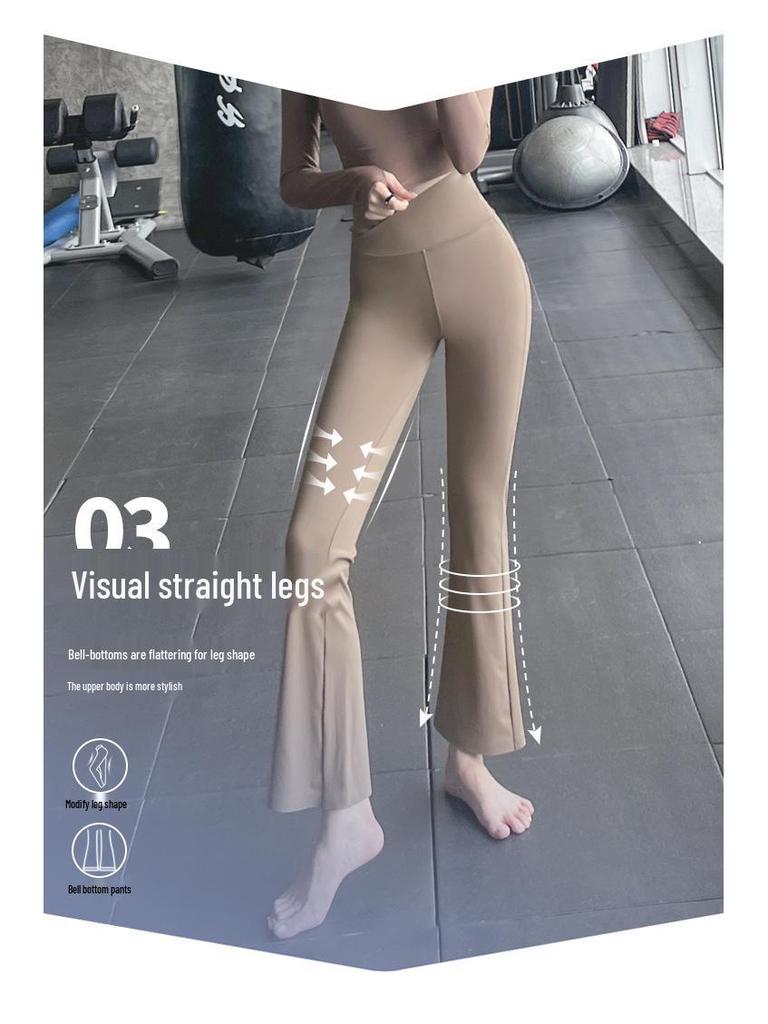 High Waist Flared Yoga Pants - Women's Casual Hip-Lifting, Slimming, Elastic Fit