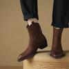Fashion Fashion Short Boots Autumn Winter Basic Women Ankle Boots Genuine Leather Thick Heels Pointed Toe Mature New Arrival Boots Women