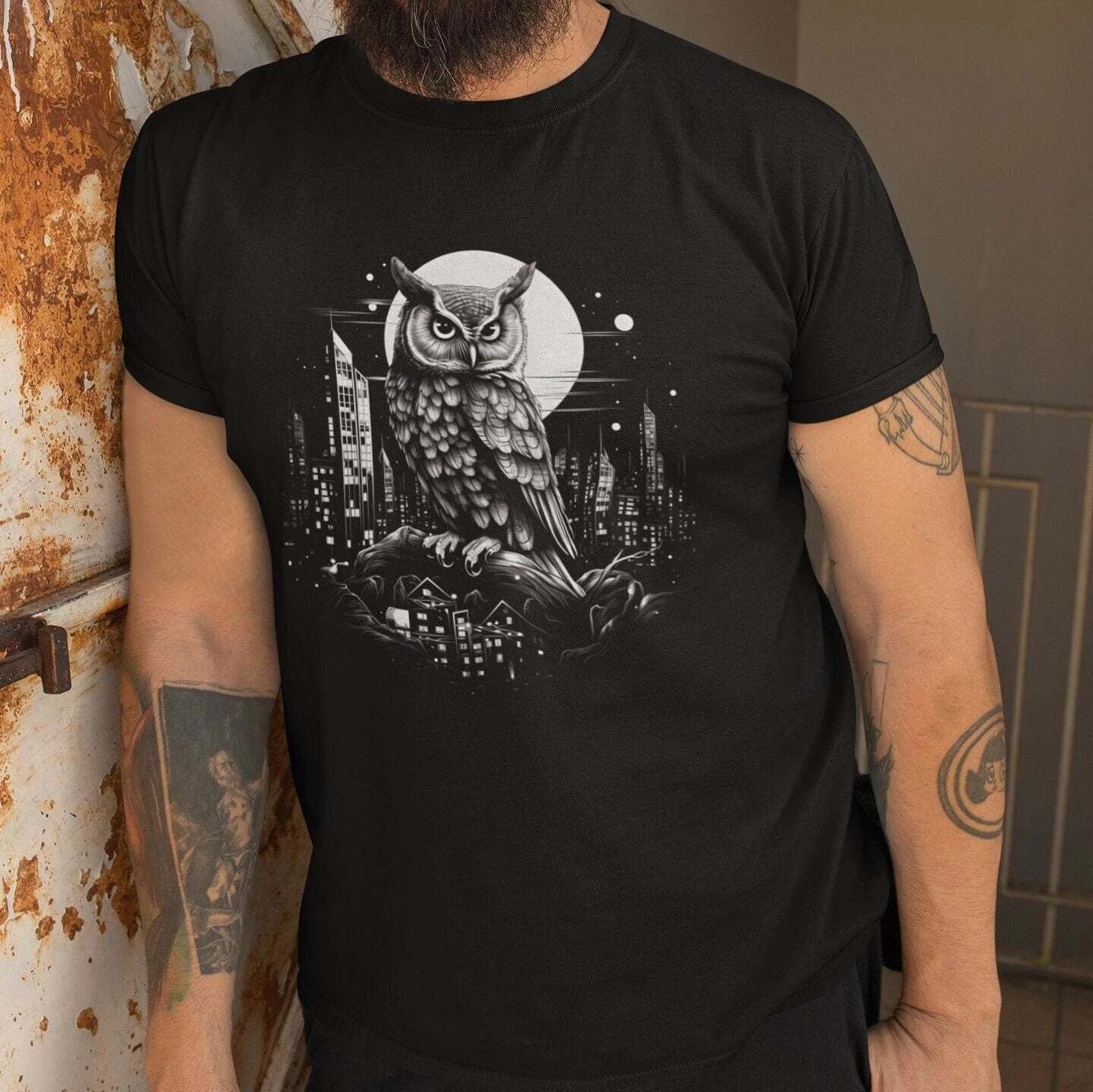 City Owl Black Shirt M