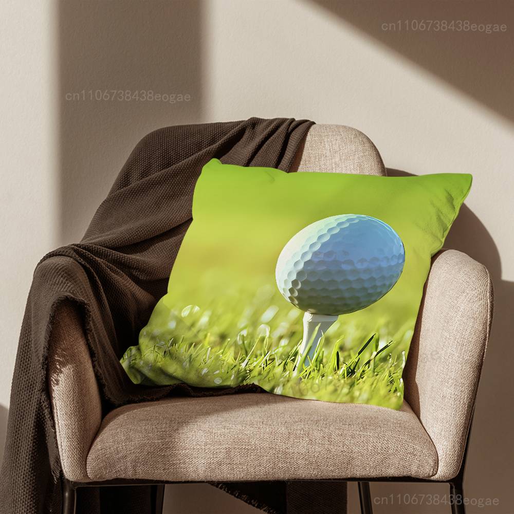 Sport Golf Ball Pillow Case Living Room Sofa Cushion Cover Suitable For Home Bedroom Decoration And Protector