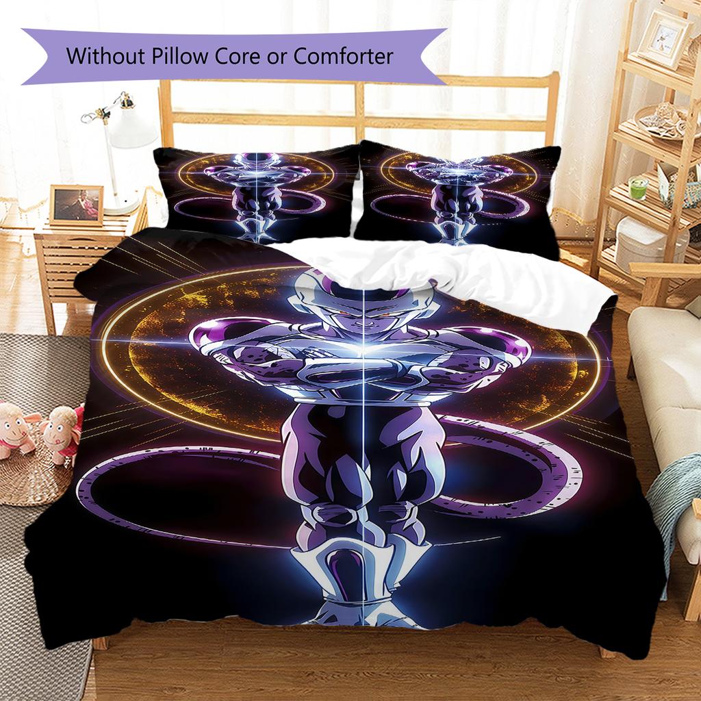 Frieza Pattern Bedding,Quilt Set Quilt Cover Pillowcase Home Birthday Gift (1 * Duvet Cover + 2 * Pillowcase, Without Core)