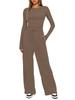 Nivea Women's Casual Long Sleeve Top and Wide Leg Pants Set in Multiple Colors