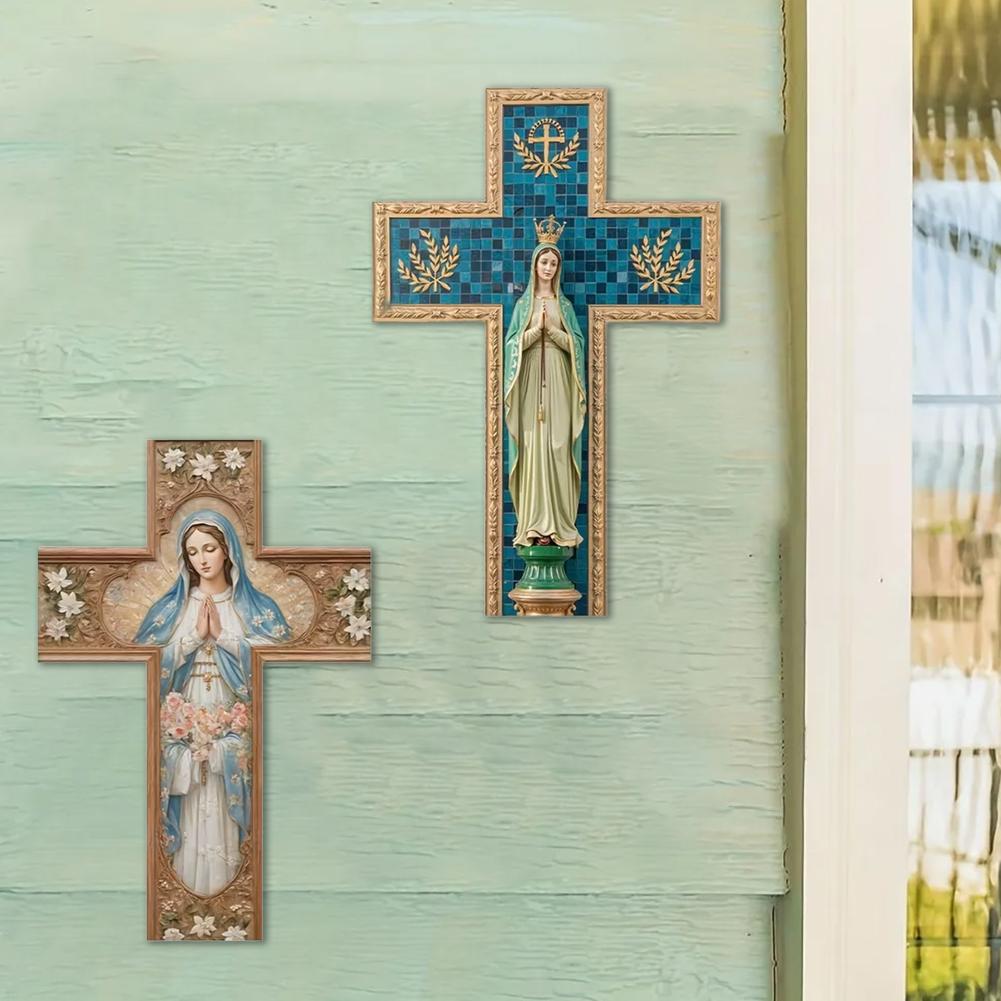 Antiker Holzkreuz Wandkreuz Heimdeko Für Flurwände 30x20cm Flach 2D Holzkreuz Jesus Christlicher Gläubiger Familien Dekora Q0U9