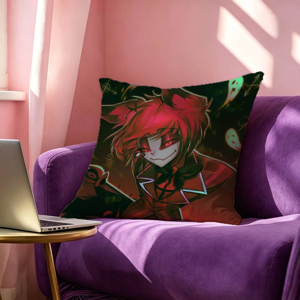 LLnsane anime HHazbin Hotel Pillow Case Square DoubleSided Sofa Cushion Cover Bedroom Bedside Pillow