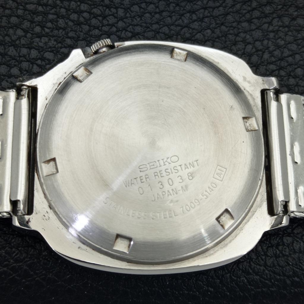 VINTAGE SEIKO 5 AUTOMATIC 7009A JAPAN MENS BLACK COLOR DIAL WATCH A702365-5 R124-a702365