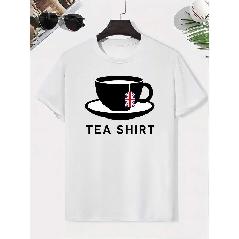 European sizes FlagTeacupSilhouette Cotton Boys T-Shirt Boys Creative T-Shirt, Casual Lightweight Comfortable Short Sleeve Top, Summer Clothing 110 белый