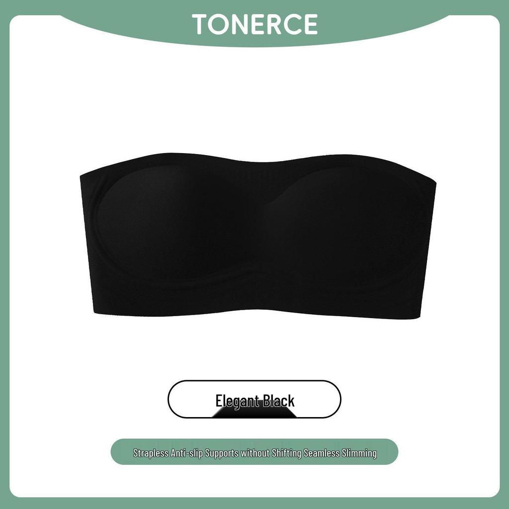 Strapless Invisible Push-Up Bra for Women, Anti-Slip, Wire-Free, Seamless Side Support.