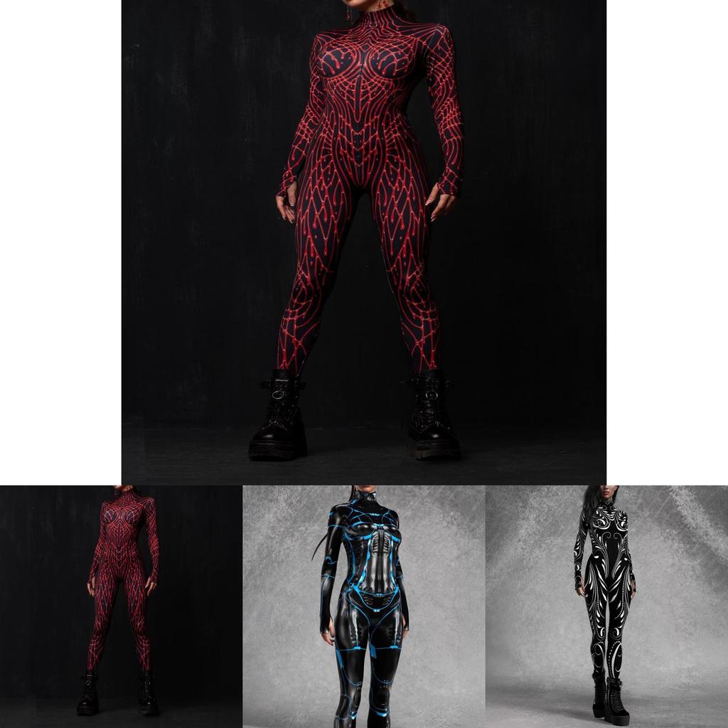 Halloween Adult Bodysuit With Stretch Fabric For Role Play And Costume Parties