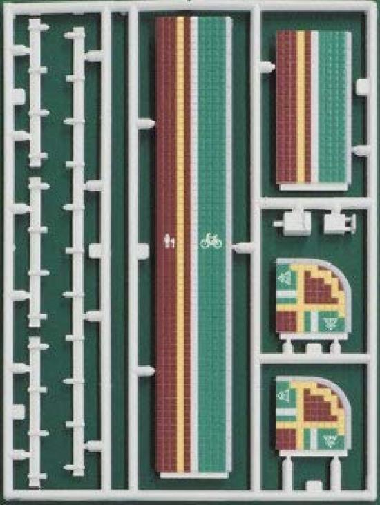 

Greenmax N gauge тротуар красный зеленый со знаком велосипедной дорожки 2540 принадлежности для макета железной дороги предварительно окрашенный +