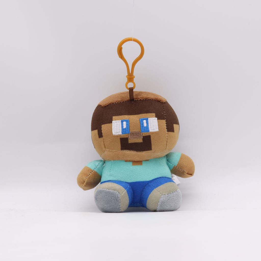 Pixel-Style Plush Toy Set – Block Character Stuffed Animals Mini Collection for Gaming Fans Kids Room Decor