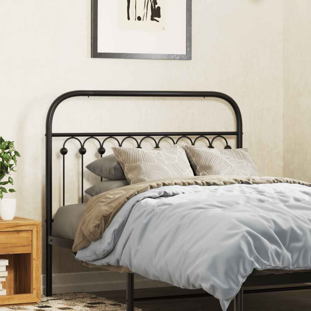 Vidaxl Metalowe Wezgłowie, Czarne, 107 Cm