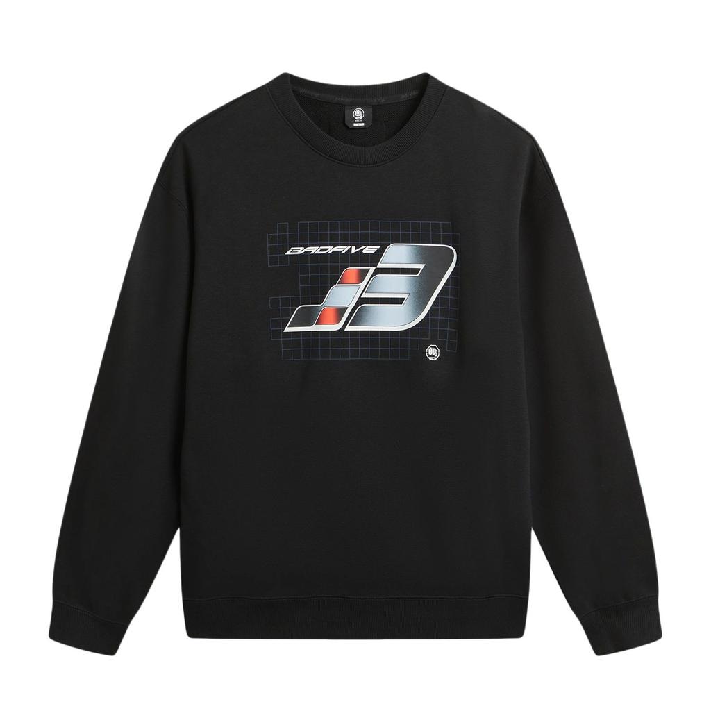 Li Ning Sweatshirts Men's Black Crew Neck Moderate Regular AWDW617-1
