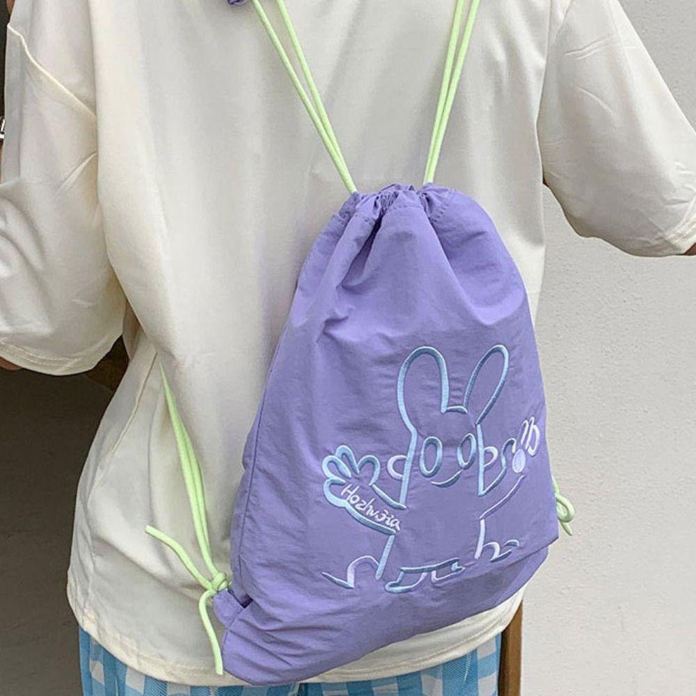 Lightweight Fitness Shoulder Bag Large Capacity Drawstring Fitness Bag  All-match