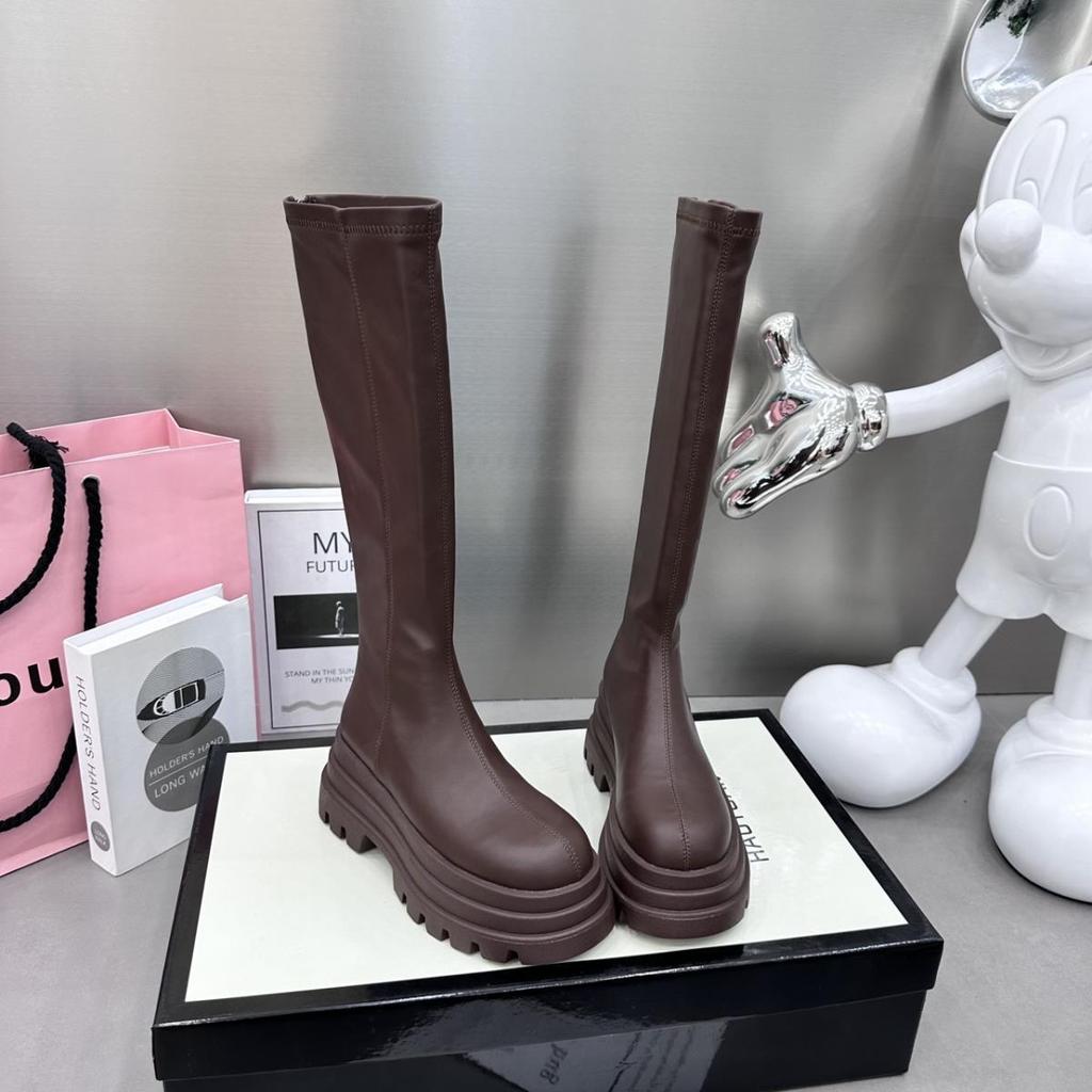 Winter Version of Cake Soled High Boots for Women Thick Soled Over The Knee Elastic Boots  Height Increasing Versatile Long Boot