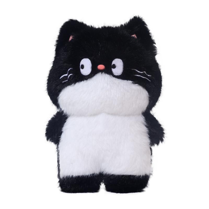 Cartoon Couple Cat Plush Toys Soft Stuffed Cartoon Animal Kitty Doll Black Cats Pillow Cushion Christmas Birthday Gift For Kids