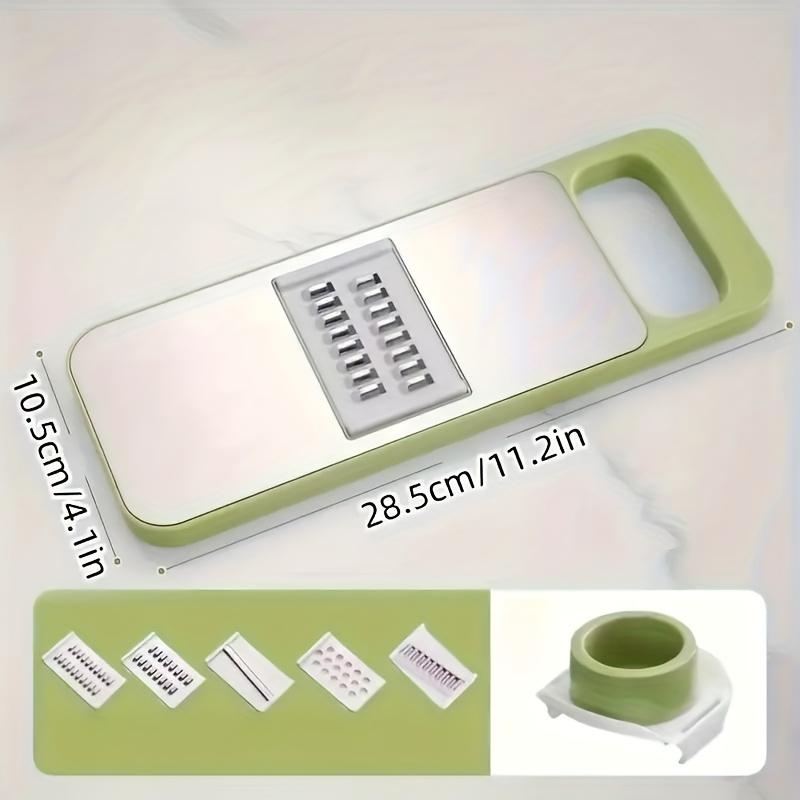 7pcs of stainless steel multifunctional vegetable slicer and grater suit, interchangeable blades, manual kitchen gadget kit