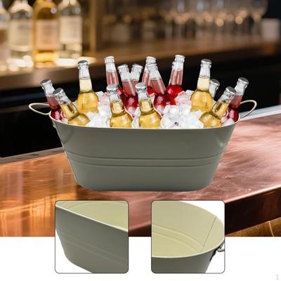 Găleată galvanizată pentru băuturi Gheațier Portabil Ușor pentru Bar Hotel Restaurant Petreceri Bere