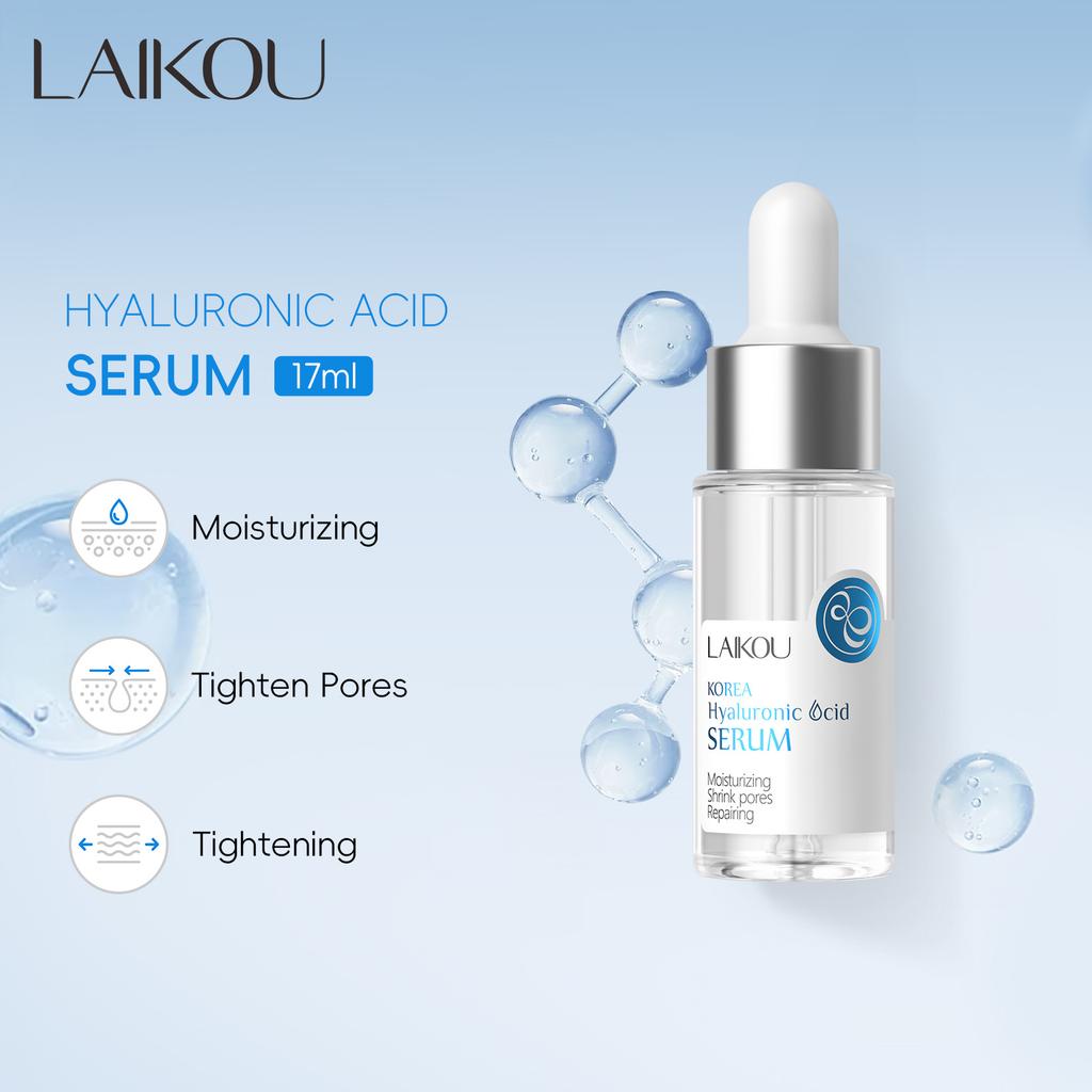 LAIKOU Hyaluronic Acid Serum Moisturizing Smoothing Face Essence Skin Care Shrink Pore Cream For Dry Facial Skin