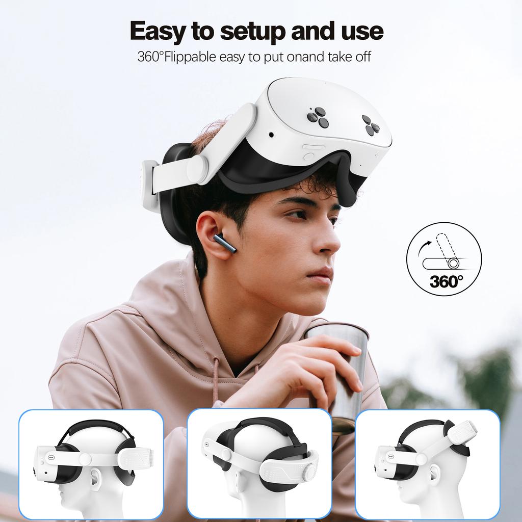 Head Strap for Meta Quest 3S Adjustable Headband VR Headset Accessories