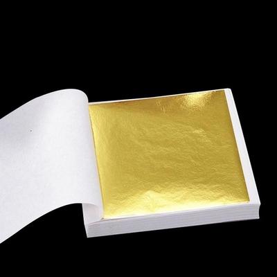 100 Pcs/set Gold Color Leaf Sheets for Art Crafts Design Gilding Framing Scrap