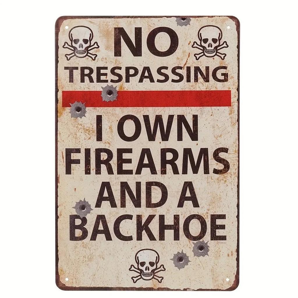No Trespassing Plaque Metal Tin Signs Wall Decoration Vintage Art Posters Iron Painting for Man Cave Home Cafe Garden Club Bar