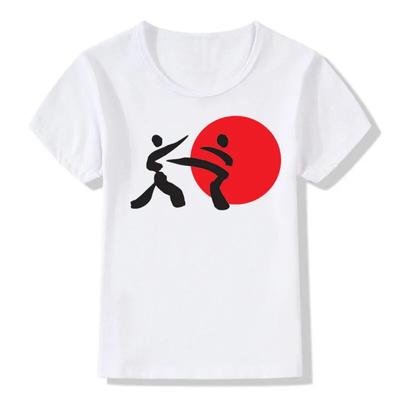 Baby Jungen Mädchen Karate Kick Mma Shotokan Mode T Shirt Kinder Kanji Casual Sommer Tops Kinder Kleidung