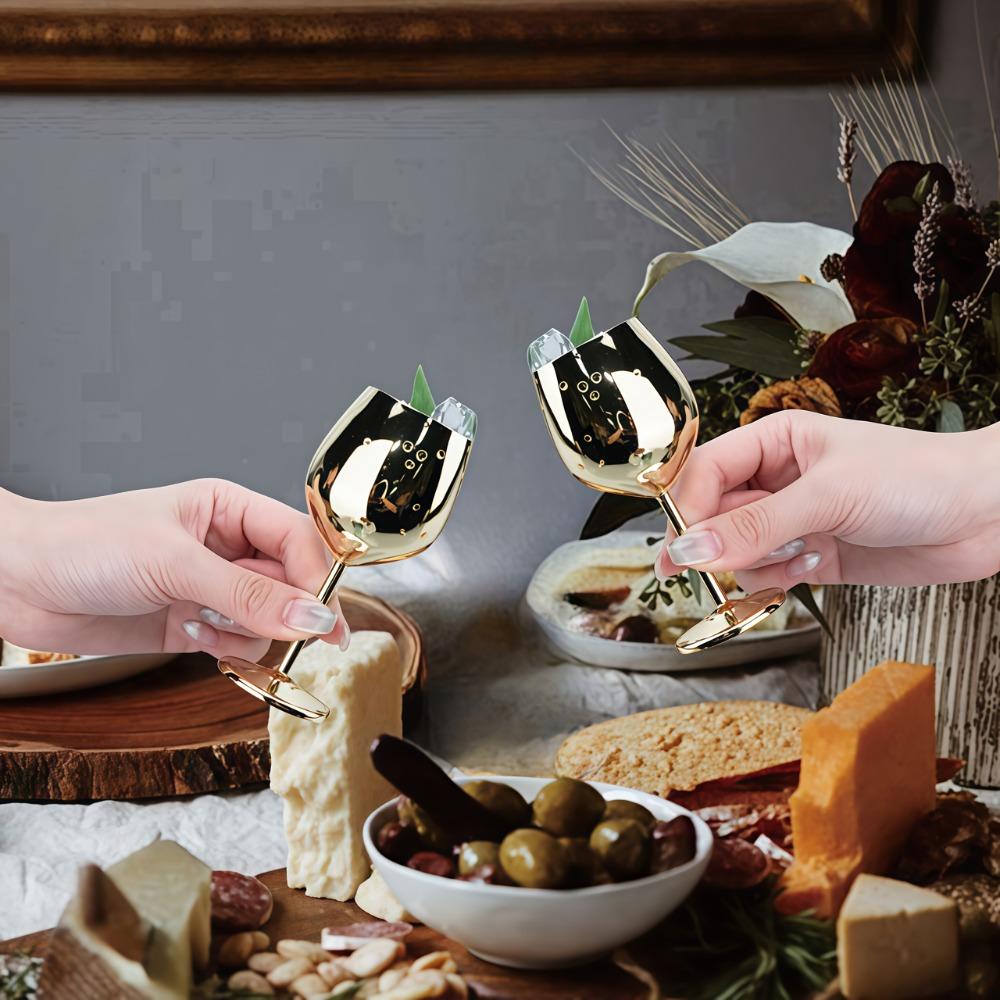 Rust-resistant Mini Stainless Steel Wine Glass Drop-resistant Tall Cup Durable Goblet  Restaurant