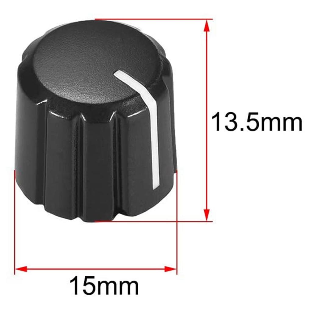 Ahvqevn Electric Guitar Volume and Tone Potentiometer Control Black 6mm Knobs, 10pcs, Knobs, D-Type