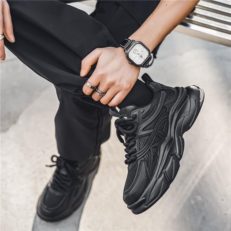 Модные кроссовки мужские зеленые прогулочные туфли на платформе мужские удобные уличные — фото 7