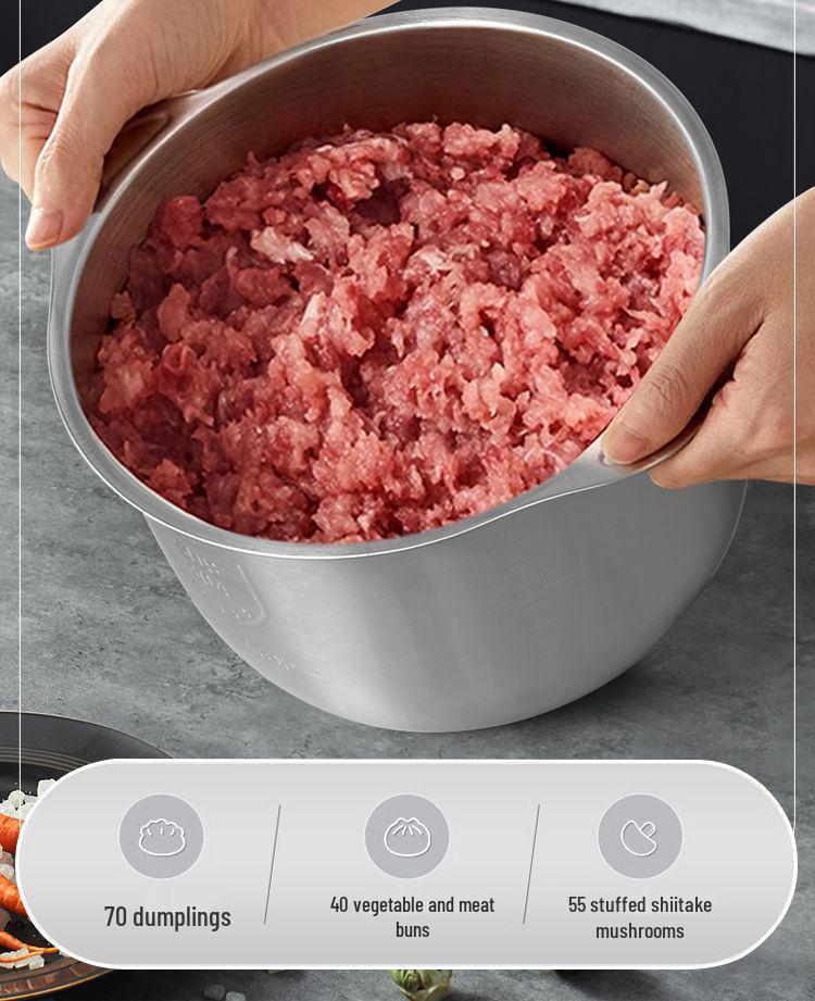 Stainless Steel Electric Meat Grinder and Multi-Functional Food Processor: Mixer, Dough Kneader, Juice Extractor, and High-Power Meat Mincer