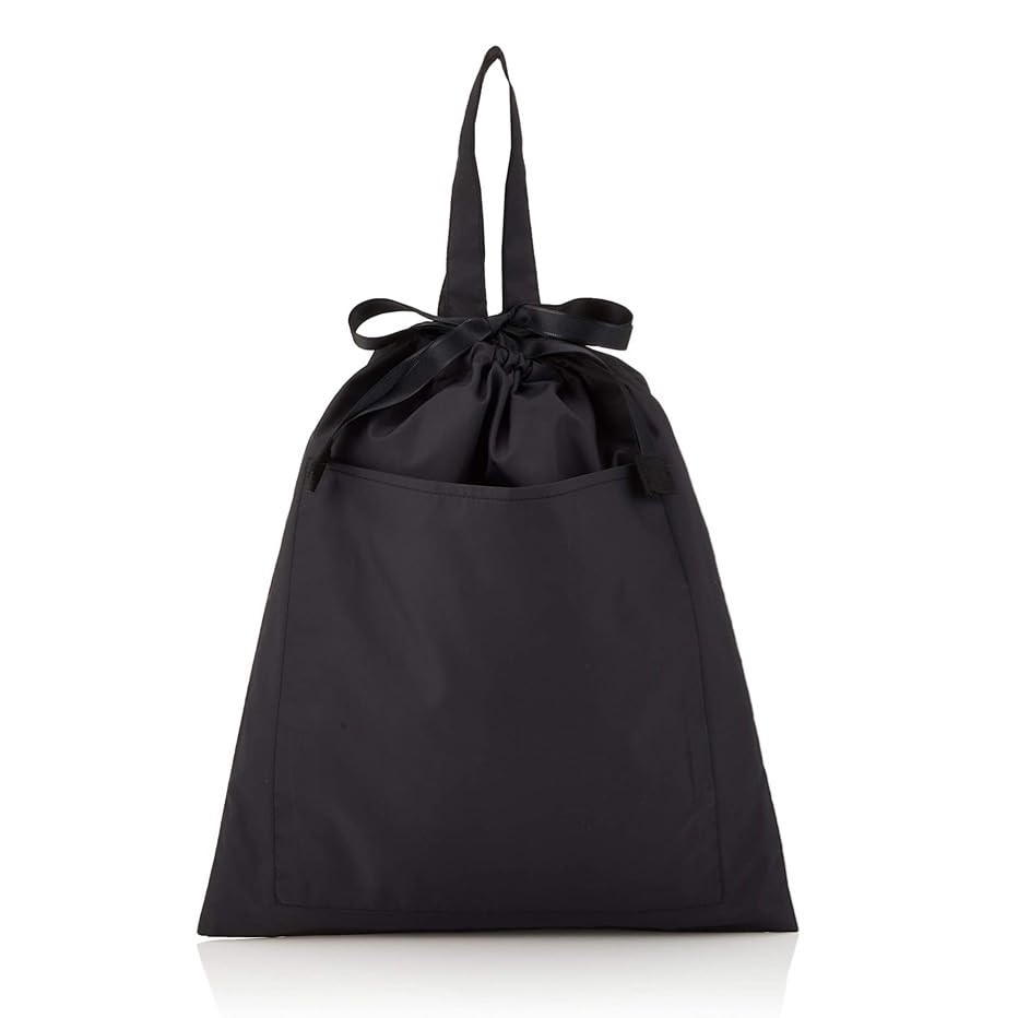 Angel Smile Royal School Jewel Portable Slippers Shoe Bag Set Jewel Chiffon RSSL2023002 Large & (Black Flower)