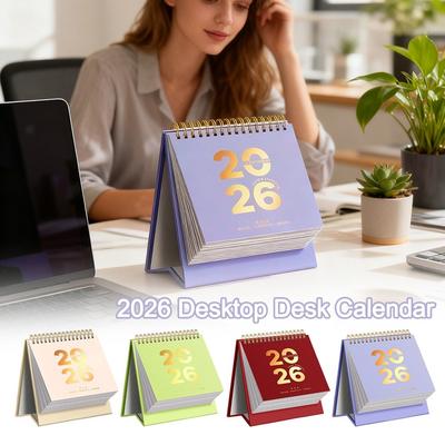 Standing 2026 Desktop Desk Calendar Time Management Foldable Table Calendar Thick Paper Desktop Paper Calendar Table Decorations