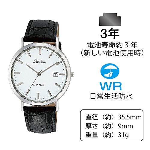 [Citizen Q&Q] Watch Analog Waterproof Date Leather Strap D020-301 Men's White