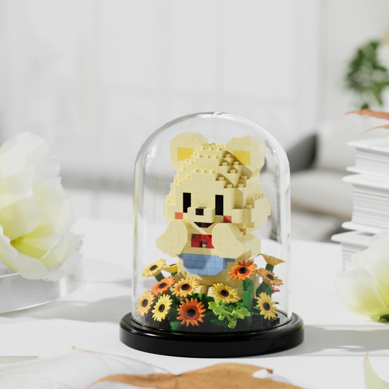 Hibiskusblüten-Bausteine – kompatibel mit Lego, lustiges Zusammenbauspielzeug für Kinder, ideal für den Valentinstag