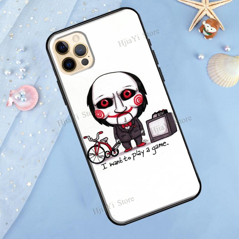Saw Jigsaw Puppet Case For iPhone 13 Pro Max 12 Mini X XR XS Max SE 2020 8 7 Plus 11 Pro Max Phone Cover