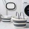 Foldable Household Car Wash and Laundry Bucket: Large Capacity, Thickened, Handheld, Portable, and Telescopic Design.