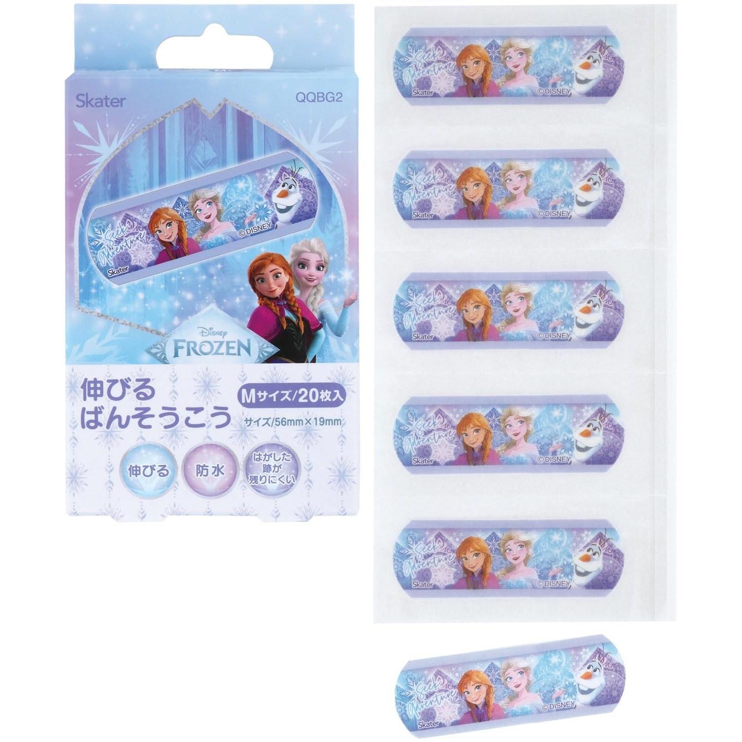 Skater stretchable band-aids size M 20 pieces waterproof low residue Disney Frozen girls QQBG2-A