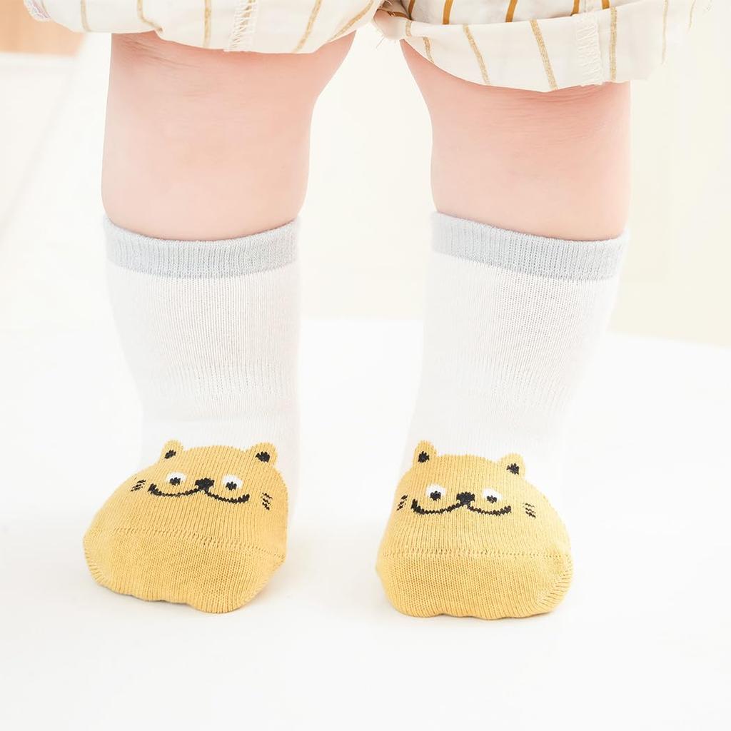 HOOMCOOM Baby Weich Alter Set Gelbe Socken, Baumwolle, Rutschfest, Frühling, Sommer, Herbst, Winter, 3-5, 5,