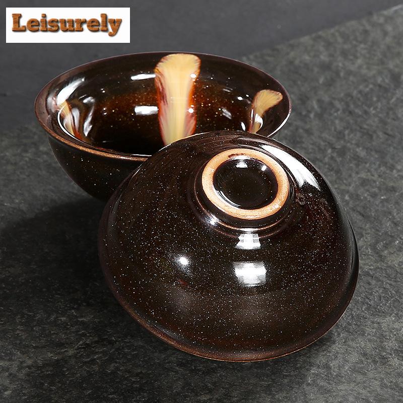 Ručně vyráběný kameninový čajový šálek v japonském stylu, změna glazury v peci, černý, malý, jeden šálek, miska na čaj Puer, starobylý meditační šálek, čajová souprava Kung Fu