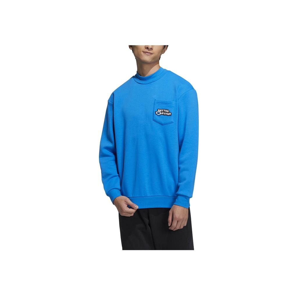 Adidas Embroidered Crew Neck Sweatshirt Unisex Sweatshirt Blue HD7289