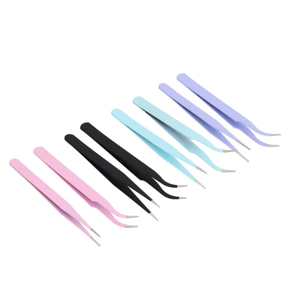 8pcs Protective Cover Accuracy Tweezer Stainless Steel Precision Tweezers Set  Electronics