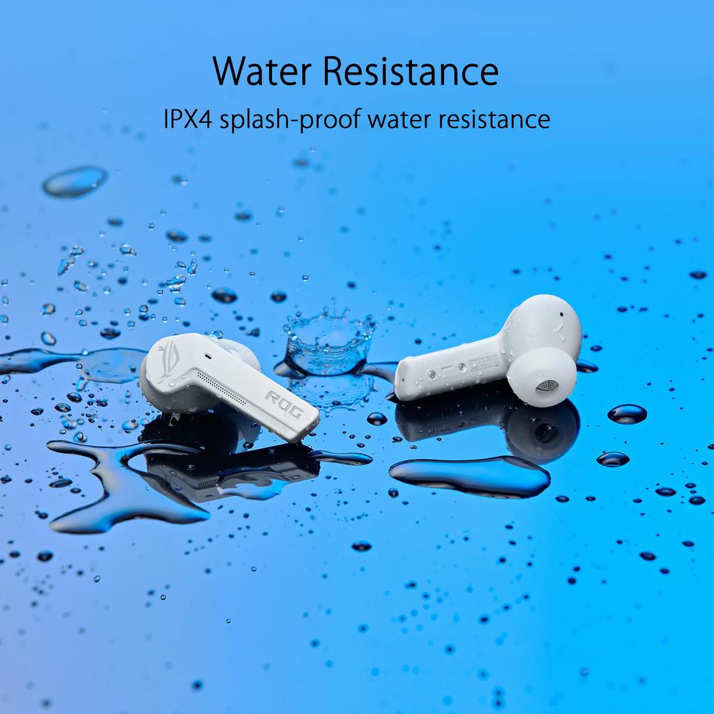 ASUS ROG Cetra True Wireless Herní sluchátka Latence Hluk Bezdrátové nabíjecí pouzdro Až 27 hodin výdrže baterie IPX4 Bílá (Nízké Bluetooth, Rušení,